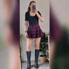 Ally Fashion Red Preppy Plaid Mini Skirt Size 6 AU