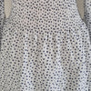 Luvalot White & Navy Star Print Mini Dress Long Sleeve Smocked Waist 12 AU