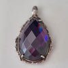 Sterling Silver and Amethyst Crystal pendant. 38gm. Silver