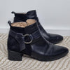 Hispanitas Black Leather Ankle Boots Made in Spain Black 39