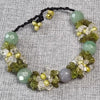 Natural beaded gemstone Green necklace. Excellent Green