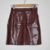 Forever New Chocolate Brown Faux Leather Mini Skirt Brown Size 6 AU