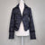 Bardot Cropped Tweed Jacket Navy Black Size AU 8