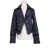 Bardot Cropped Tweed Jacket Navy Black Size AU 8