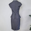 Jacqui-E Grey Peplum Pencil Dress | Women’s Workwear Office Formal – Size 6 AU