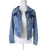 River Island Petite Petite Blue Denim Jacket Gold Buttons 8 AU