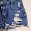 Shein High-Waisted Distressed Denim Shorts Blue Size 8 AU