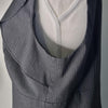 Portmans Grey Pinstripe Ruffle Detail Dress Size 16 AU Made in Australia
