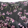 Portmans Floral Blouse Top Black And Pink Size 8 AU