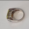 Womens Lemon CZ Sterling Silver Ring Silver