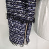 Bardot Cropped Tweed Jacket Navy Black Size AU 8