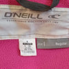 Black and pink O'Neill women's hooded soft shell wear.