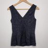 David Lawrence Black Jacquard Sleeveless Top Black Size 6