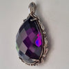 Sterling Silver and Amethyst Crystal pendant. 38gm. Silver