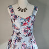 Caroline Morgan Pastel Blue Floral Midi Dress 8 AU