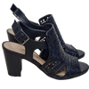 Sandler Black Leather Block Heel Sandals Black Size 36