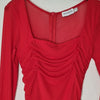 That's So Fetch Red mesh long sleeve bodycon dress 8AU