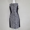 Cue in the City Black White Animal Print Panel Dress Size 10