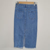 Seed Heritage Denim Midi Skirt Raw Hem Blue Size 6 AU