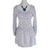 Luvalot White & Navy Star Print Mini Dress Long Sleeve Smocked Waist 12 AU