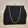 E. Munro ORNUM Clipper Evening Bag Black Mesh, Gold bag.