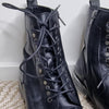 Django Juliette Black Leather Combat Boots Black Size 40