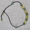 Green natural gemstone beaded necklace with a boho Green