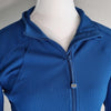 Lorna Jane Blue zip-up mesh jacket with thumb holes and 2