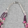 Pink, Purple and white natural gemstone and pinknecklace