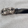 Apart Black and silver leather belt with metal, womensbelt
