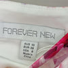 Forever New White Pink Floral Pencil Skirt Size 10 AU