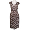 David Lawrence Animal Print Belted Sheath Dress Beige Size 8 AU