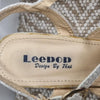 Leepop Glitter Strappy Platform Heels Silver