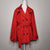 Savannah Red Double-Breasted Trench Coat Approx AU Red 14
