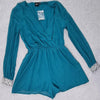 ASOS Teal romper playsuit with sparkling sequin jewel 6