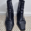 Gabor Black Leather Ankle Boots Black Size AU 9.5