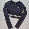 Ryderwear Black And White Crop Top Long Sleeve Small 8 AU