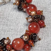 Carnelian, Smoky Quartz and freshwater pearl beaded Silver