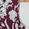 Portmans Burgundy White Floral Sleeveless Top Size 8