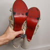 Leepop Glitter Strappy Platform Heels Silver