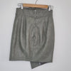 Sheike Sage Green Faux Leather Wrap Mini Skirt - Size 8 AU