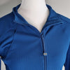 Lorna Jane Blue zip-up mesh jacket with thumb holes and 2