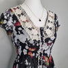 Coco Lace Butterfly Print Crochet Dress Black Size 6 AU