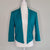 Jacqui E Teal Cropped Open Front Blazer Green Size 10