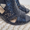 Sandler Black Leather Block Heel Sandals Black Size 36