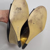 Corelli Black Patent Peep-Toe Wedge Heels Size 7