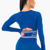 Ryderwear Blue Long Sleeve Crop Top Small