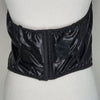 Romwe Black Faux Leather Corset Tube Top with Cross Pendant – Size XL