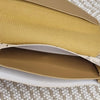 Vivizhen Beige Tan Monogram Crossbody Bag with Gold Tassel