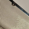 Olga Berg Metallic Mesh Evening Clutch Bag Champagne Beige .